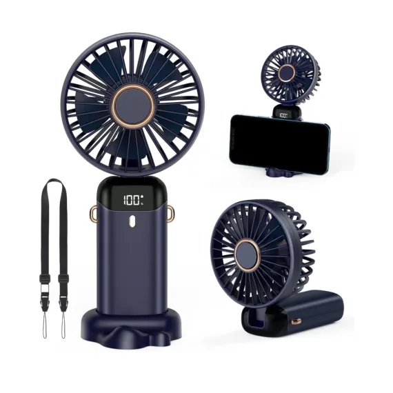 Ventilator portabil pliabil, wireless, cu 5 trepte de viteză.